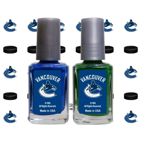 Vancouver Canucks 2-Pack Nail Polish with Nail Decal - No Size