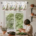 thumbnail image 6 of Spring Easter Rod Pocket Curtain Valance, Country Bunny Chick Floral Butterflies Watercolor Farmhouse Window Valance for Living Room, Bedroom, Kitchen 54"W x 18"L, 6 of 9