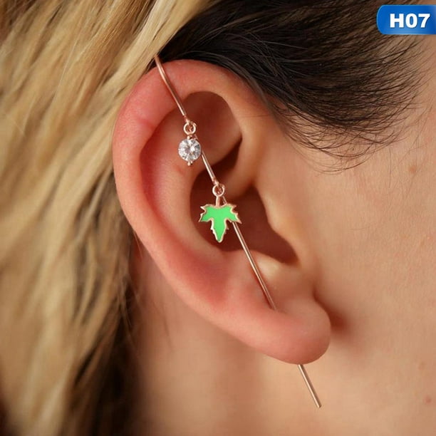 PWFE 1Pc Ear Wrap Crawler Hook Earrings Lady Zircon Needles Around 