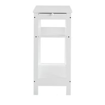 Side Table with Extension Shelf - White