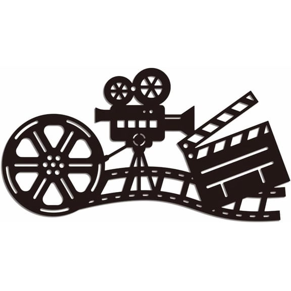 Movie Reel Metal Wall Art Decor Abstract Movie Theater Metal Wall Art Black Decorative Hanging Film Reel Decor