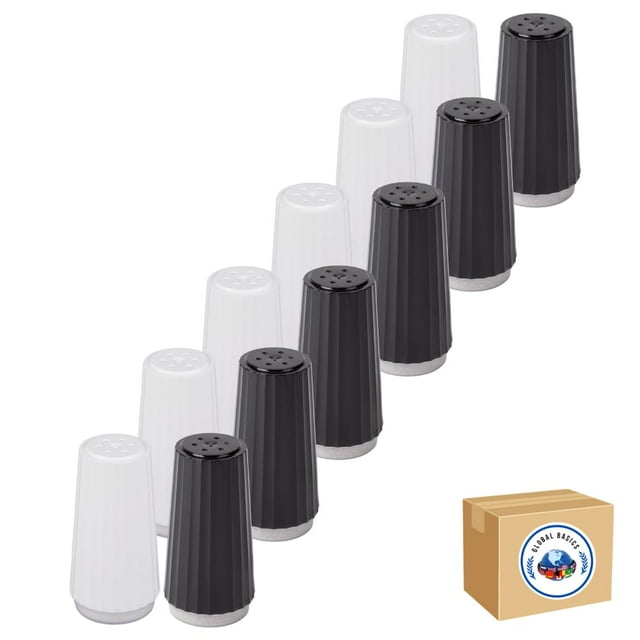 Saleros y pimenteros desechables GLOBAL BASICS, paquete de 12