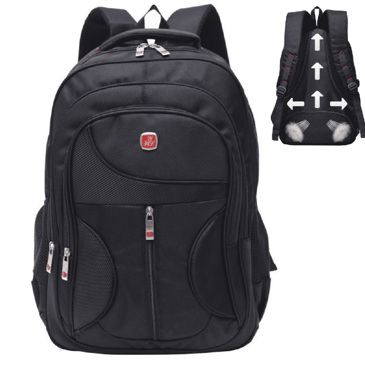 New Everest Quality Black Travel Backpack with Laptop Sleeve 17" Full Size Bag