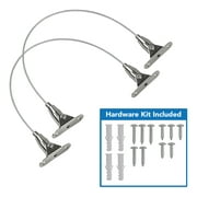 Mount-It! Furniture Anti-Tip Anchor Steel Child Safety Straps, Adjust up to 12 inches, Silver 2 Pack