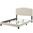 thumbnail image 3 of Modern Contemporary Urban Design Bedroom Queen Size Platform Bed Frame, Fabric, Beige, 3 of 5