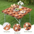 thumbnail image 4 of Spooky Halloween themed elastic edge table cover perfect for 34x34 inch square tables, features stretchy fitted design with pumpkin and ghost patterns for holiday decor, 4 of 6
