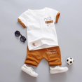 thumbnail image 3 of GYRATEDREAM Baby Boys Summer Clothes, Toddler Cartoon Clothing Set, Infant Boy Short Sleeve T-Shirt+Shorts Suits 3-4 Years, 3 of 7