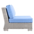 thumbnail image 4 of Modway Conway Outdoor Patio Wicker Rattan Armless Chair in Light Gray Light Blue, 4 of 8