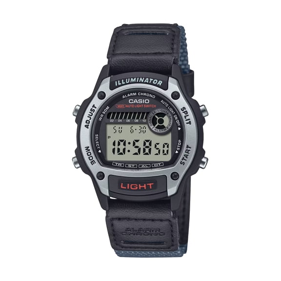 Casio Men's Gray Midsize Digital Nylon Strap 3-year Battery 50M WR W220HF-8AVKC