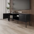 thumbnail image 2 of Home Design Dixon 63" TV Stand with Spacious Storage Compartments and Open Shelves, Modern Vintage Design for Living Room, Black, 2 of 9