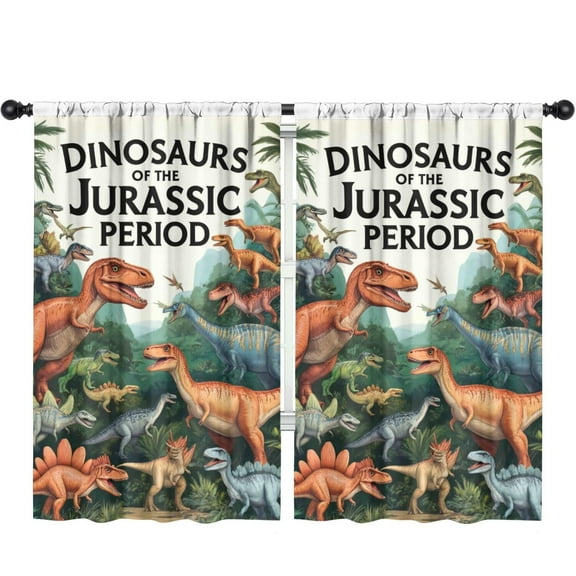 Blackout Kids Curtains,Cute Dinosaur Pattern Childrens Insulated Curtains Set Of 2,Bedroom Essentials,Toddler Room Decor 52x84in(132x213cm)