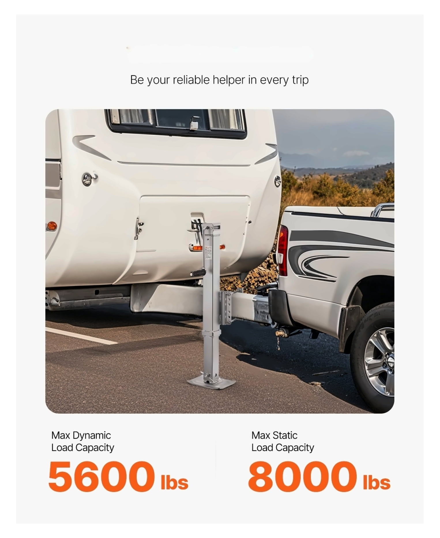 Trailer Jack 8000 lbs, Heavy Duty Bolt-on Trailer Jack with Handle, 28.5" Lift for RV, Horse, Utility & Yacht Trailers - Swivel Trailer Stands with 7.6-39.5" Lift Range