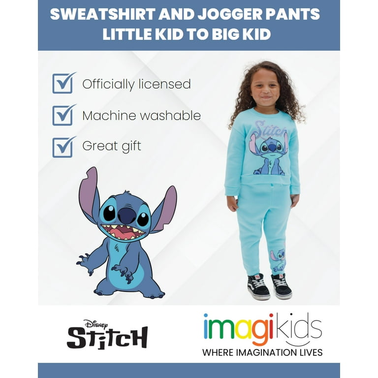 Disney Lilo & Stitch Little Girls Fleece Sweatshirt and Jogger Pants Little  Kid to Big Kid 