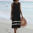 thumbnail image 2 of Sentmoon Robe de Vacances Été 2026 Décontractée à Rayures Sans Manches Col Rond Robe Décontractée pour Femmes Coupe Régulière pour Travail et Bureau Noir m, 2 of 7