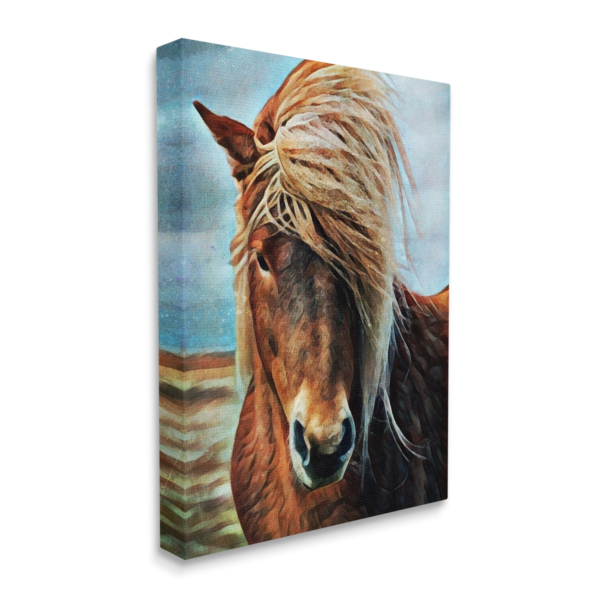 Stupell Windblown Mane Country Horse Animals & Insects Painting Gallery Wrapped Canvas Print Wall Art