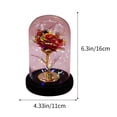 thumbnail image 4 of PuSpu Glass Covered Foil Rose Ornament Eternal Flower Creatives Holiday Gift Luminous LED Night Light, 4 of 7