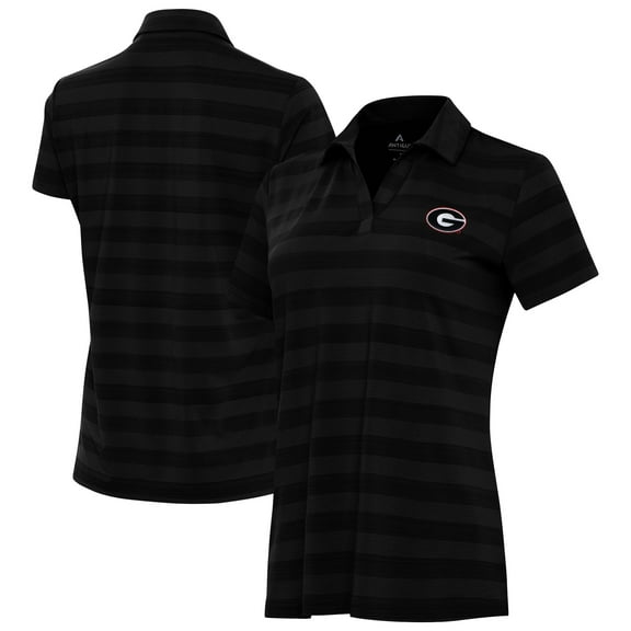 Women's Antigua Black Georgia Bulldogs Tunnel Polo