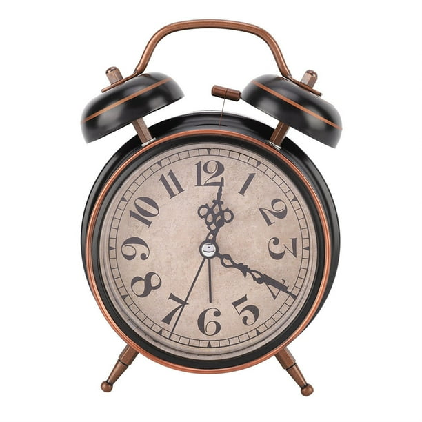 Reloj despertador retro Jadeshay doble campana 4 pulgadas negro Blanco