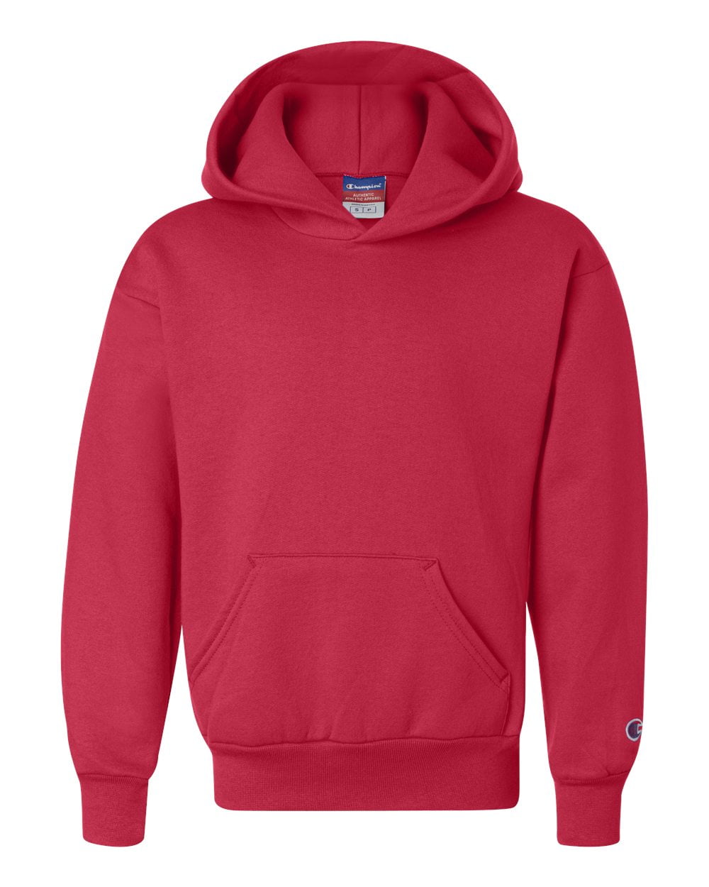 red champion zip up hoodie