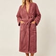 thumbnail image 5 of Cekizud Bathrobe for Women Thick Fleece Water Absorbent Wrap Belt Long Sleeve Robe, 5 of 9