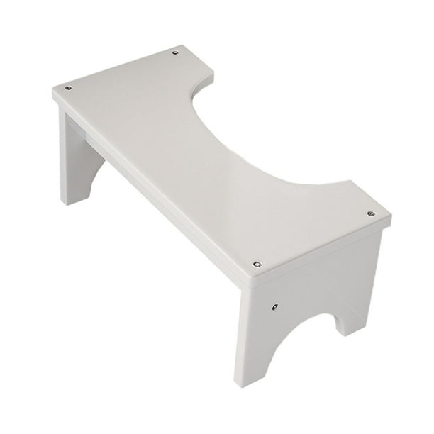 Taburete de inodoro con reposapiés, portátil, multifuncional, antideslizante, ahorra espacio, resistente y blanco