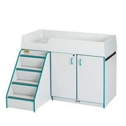 Jonti-Craft Diaper Changer W/ Stairs-Color:Teal,Orientation:Left