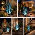 thumbnail image 7 of Solar Lights Outdoor Waterproof, 1.8ft Metal Artificial Agave Plant Solar Garden Lights, for Pathway Walkway Yard Lawn Decorative Landscape Lighting, Warm White (Blue), 7 of 7