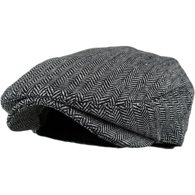 HSHDLDF Men's Classic Herringbone Tweed Wool Blend Newsboy Ivy Hat