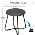 thumbnail image 3 of danpinera Outdoor Patio Side Table, Small Round Metal End Table,Weather Resistant Accent Table for Outside - Black, 3 of 9