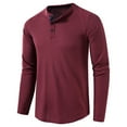 thumbnail image 2 of JMSUN Men's Long Sleeve Round Neck Button T-Shirt Top Mens Henley Shirts Long Sleeve T Shirt Fashion Casual Basic Plain Cotton Tee Shirts, 2 of 3
