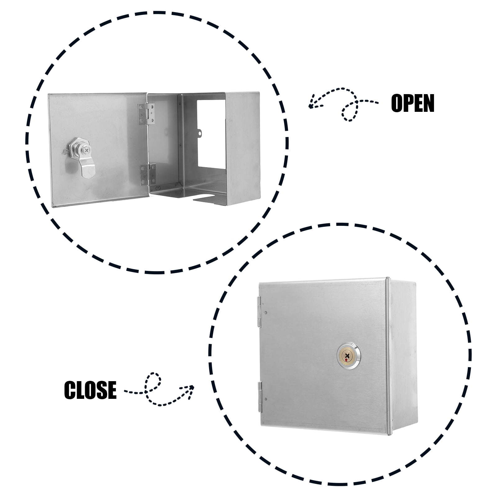 Pawsdot Lockable Weatherproof Metal Electrical Storage Cabinet for Outdoor Sockets