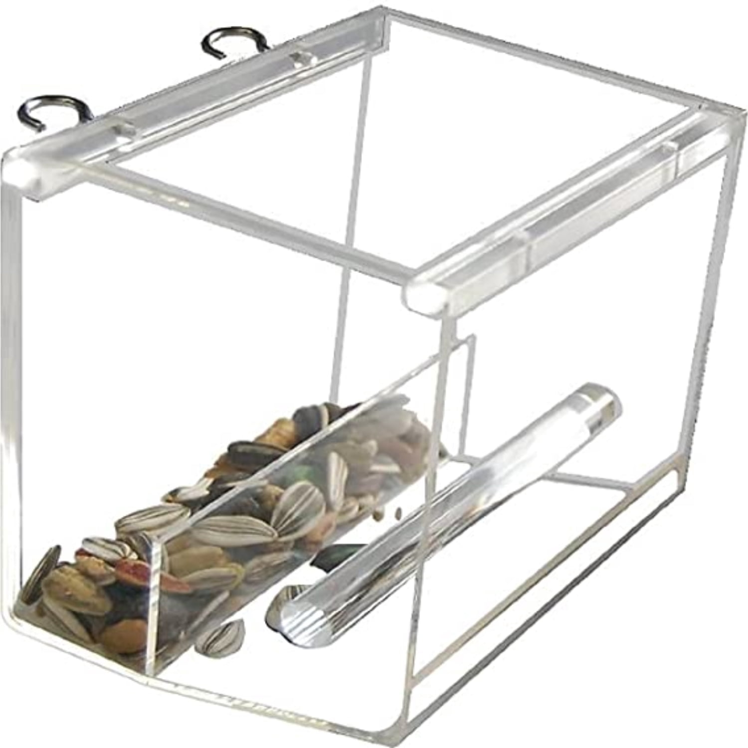 Tidy Seed No-Mess Bird Feeder for Small Birds, Spill-Resistant Cage Feeder to Help Keep Seed Inside for Budgies, Canaries, Finches, Lovebirds & Parrotlets