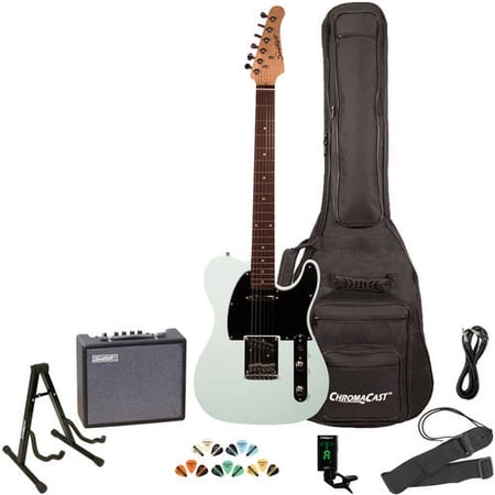 Sawtooth 10-Watt Electric Guitar Amplifier - Sawtooth Et Series Electric Guitar Kit With Sawtooth 10 Watt Amp And Chromacast Accessories Black With Aged White Pickguard Brickseek