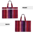 thumbnail image 4 of Handbag File Bag 15×10.6in Large Capacity Double Pocket Designed For Work Travel Travel Shopping Purplish Red Stripe_82927_1, 4 of 8