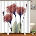 thumbnail image 4 of FMSHPON Red Tulips 4 Piece Bathroom Set Shower Curtain Bath Rug Contour Mat and Toilet Lid Cover, 4 of 8