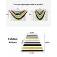 thumbnail image 6 of Waterfall Valances for Windows, Yellow Black Stripe Kitchen Sheer Valance Curtains, Modern Abstract Art Coarse Striped Rod Pocket Elegant Swag Valances for Living Room Bedroom, 47.2"x38.5", 3 Panel, 6 of 8