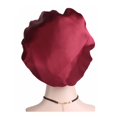 thumbnail image 3 of Gorro elástico de satén con banda ancha, gorro plisado para dormir de noche, gorro de belleza para el cabello de color sólido, para mujeres y niñas, gorro para dormir, 3 of 5
