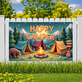 thumbnail image 5 of Outdoor Adventure Banner Happy Camper Tent Design Campfire Scene Decorative for Hiking Climbing Trekking, 5 of 9