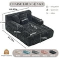 thumbnail image 2 of Chaise Lounge Chair Indoor, Oversized Boneless Sleeper Sofa Bed with 3 Pillows and Storage Pockets,Comfy Chenille Cloud Couch,Modern Deep Seat Reading Chair for Living Room, 2 of 7