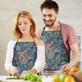 thumbnail image 5 of Blue Pioneer Flower and Paisley Pattern Apron-Garden Aprons for Women with Pockets-Cotton Linen Waterproof Kitchen Cooking Gardening Aprons Adjustable for Kitchen,Cooking,BBQ and Salon 33x27 Inch, 5 of 7