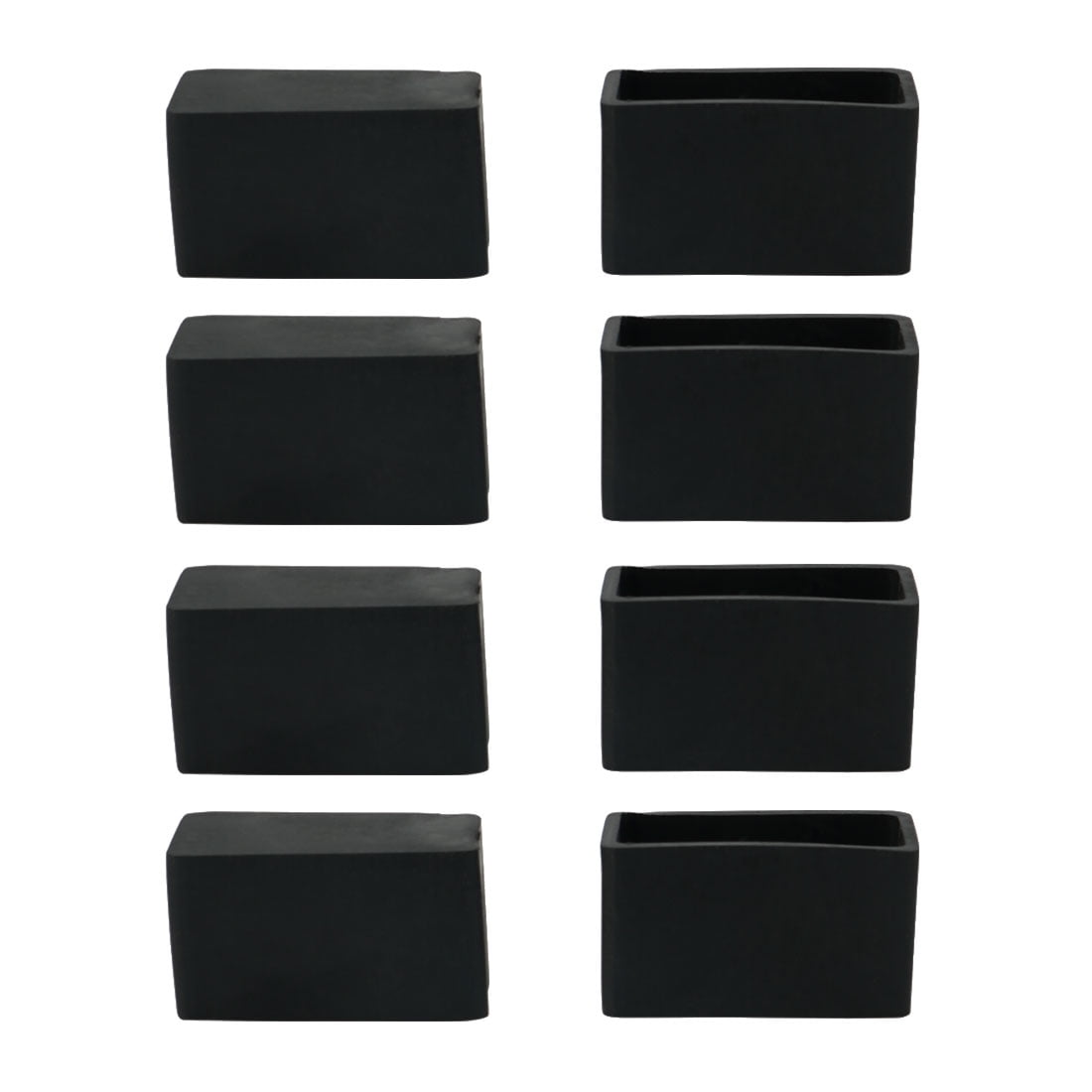 43mm x 23mm Rectangle Shaped Furniture Table Desk Foot Leg Rubber End Cap Cover Black 8pcs