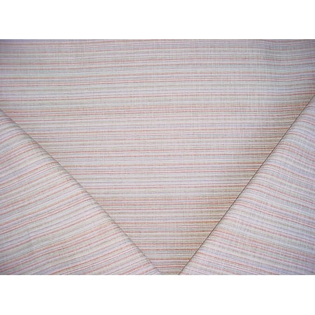 Pewter Fabric 163H13 - Coral / Silver Blue / White / Pewter Stripe Upholstery Drapery Fabric - By the Yard ()