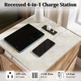 thumbnail image 4 of KeyWhat Modern Nightstand with Charging Station, Mid-Century Wood End Table Side Table for Living Room, Fluted Panel, Natural Oak, 4 of 8