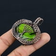 thumbnail image 3 of Natural Tree Of Life Green Labradorite Stone Copper Wire Wrap Pendant 2.2", 3 of 4