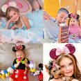 thumbnail image 5 of Diademas con lazo de orejas de ratón, disfraz de princesa de fiesta con purpurina, decoración de orejas de lunares negros para niñas y mujeres MFZFUKR CPB-DE-LYY865-11, 5 of 5