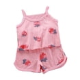thumbnail image 5 of Vornjynx Girls Casual Outfits 2 Piece Sleeveless Cotton Tank Tops and Baggy Shorts Comfort Soft Kids Summer Daily Home Sets Multicolor Size 8, 5 of 6