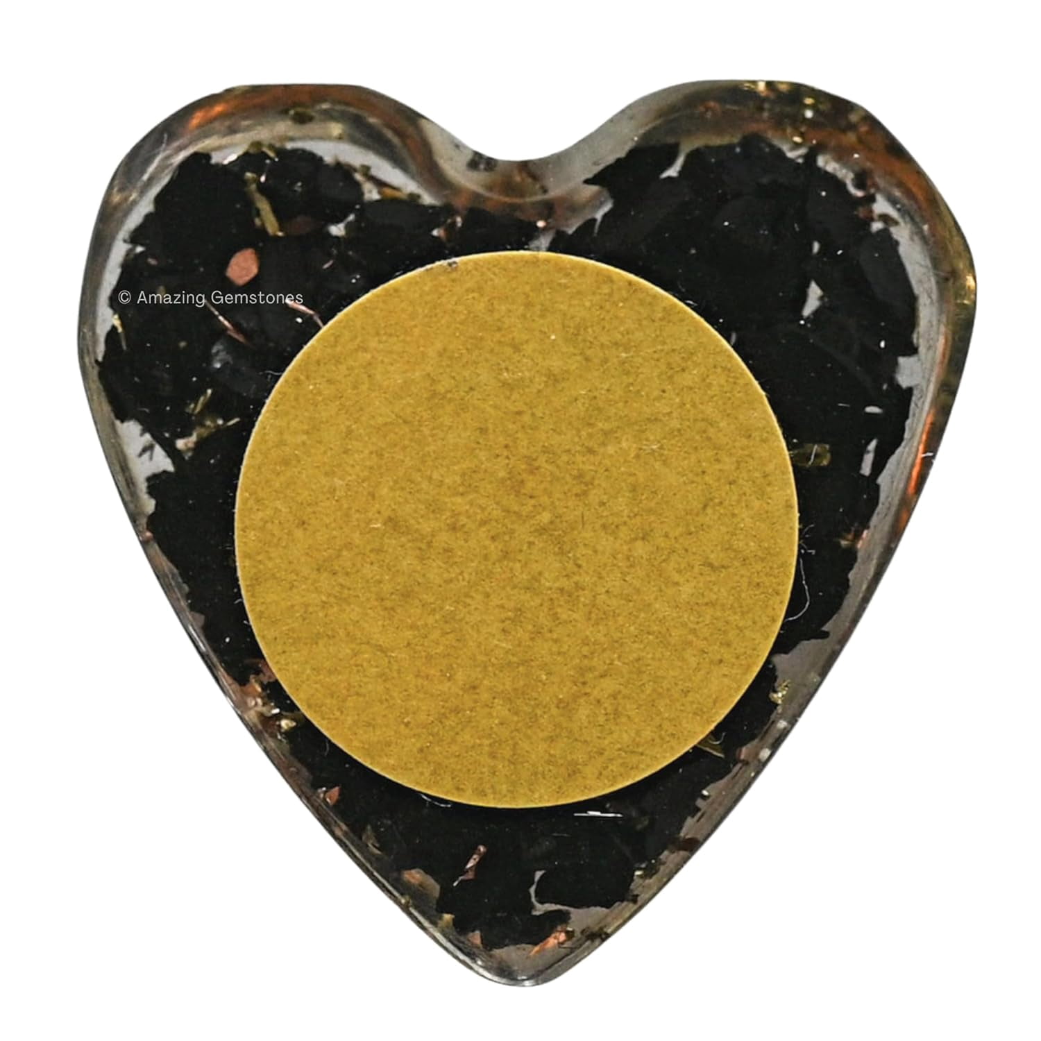 Premium Orgonite Shungite Sticker, 2 Piece Set for Protection, Specifically Designed Protection Cell Phone (Heart)