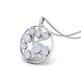 thumbnail image 2 of 4.05 Cts Forme Ronde Pierre de Lune Vie Arbre Femmes Pendentif Collier Délicate Chaîne 925 Argent Sterling, 2 of 3