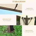 thumbnail image 5 of Outsunny 10' x 12' Outdoor Patio Gazebo Canopy with Polyester Privacy Curtains, Two-Tier Roof, Beige, 5 of 9