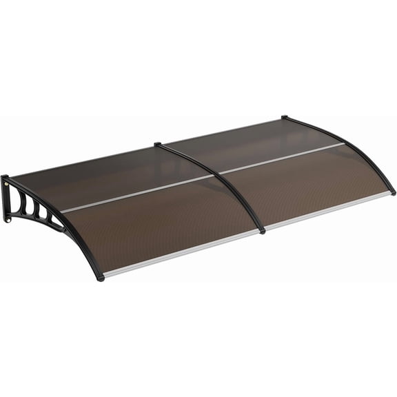 40x80 In Polycarbonate Door Awning Canopy UV and Weather Proof with ABS Brackets Brown